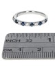 One Blue Sapphire and Round Brilliant Cut Diamond Band in Platinum